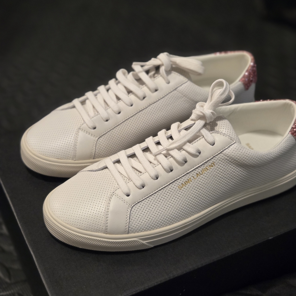 Saint Laurent - Andy - White and Pink Sneakers